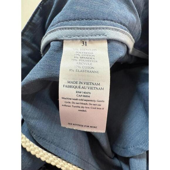 Faherty All Day Shorts 33 Navy Blue Drawstring Outdoor Beach Travel Chino - Picture 4 of 6